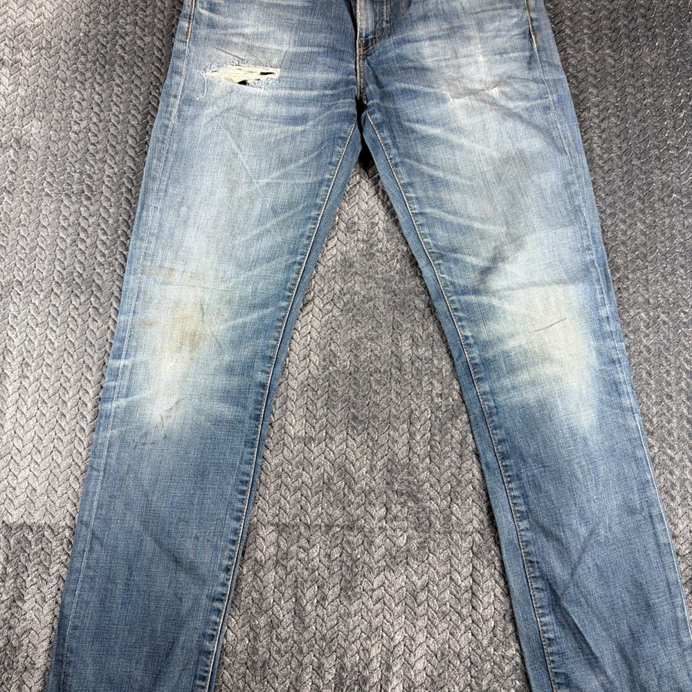 Levi's 511‎ Slim Fit Jeans Men's 33x34 Blue Denim Stretch Distressed Medium Wash